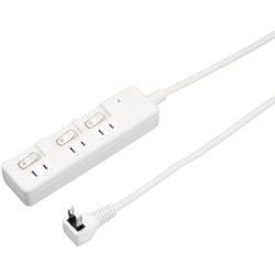 雷ガード付3個口節電タップ 0.3m ホワイト H8KS3303WH