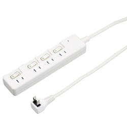 雷ガード付4個口節電タップ 0.3m ホワイト H8KS4403WH