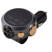 LAT-FMBTB05BK [FMトランスミッター Bluetooth対応 USB2ポート付 2.4A おまかせ充電 重低音モード対応イコライザー付 141チャンネル ブラック]