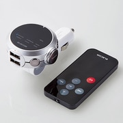 LAT-FMBTB05RSV [FMトランスミッター Bluetooth対応 USB2ポート付 2.4A おまかせ充電 重低音モード対応イコライザー付 リモコン付 141チャンネル シルバー]