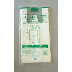TRUSCO レジ袋 20/35号 (430×340mm)乳白 100枚入 TRB2035W