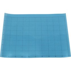 TRUSCO 液晶保護フィルム フッ素光沢 基材100ミクロン シリコン粘着剤50ミクロン 400×500MM 方眼印刷、R定規付 TEHF4050