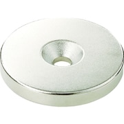 TRUSCO ネオジム丸径磁石 皿ネジ穴付 外径24mm×4mm M5 1個入り T24R04M5