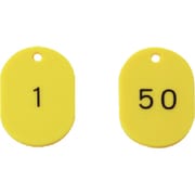 877613 [ユニット 番号札45×30黄1～50  50枚組]