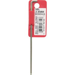 SBL2.5MM [ボンダス スタビー・ボールポイント・L-レンチ エクストラロング 2.5mm (首下ショートタイプ)]