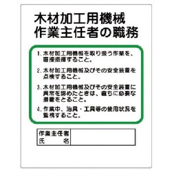 35608 [ユニット 作業主任者職務板 木材加工用… エコユニボード 500×400mm]