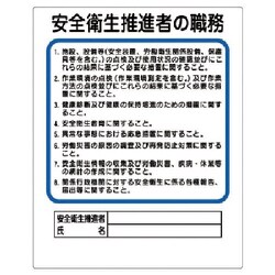 35631 [ユニット 作業主任者職務板 安全衛生推… エコユニボード 500×400mm]