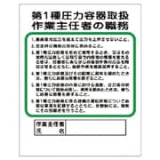 35612 [ユニット 作業主任者職務板 第1種圧力… エコユニボード 500×400mm]