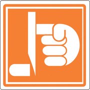 201014 [緑十字 PL警告ステッカー 切断に注意 100×100mm 10枚組]