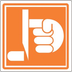 202014 [緑十字 PL警告ステッカー 切断に注意 50×50mm 10枚組]