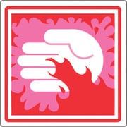201016 [緑十字 PL警告ステッカー 高温危険 100×100mm 10枚組]