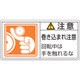 201128 [緑十字 PL警告ステッカー 注意・巻き込まれ注意回転中は 50×100 10枚組]