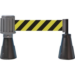 284091 [緑十字 コーン用ベルトパーテーション ベルト:黄/黒(トラ柄) テープ長さ5m]