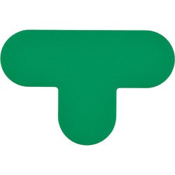 403021 [緑十字 路面表示ステッカー T型 緑 100×150mm 10枚組 PVC]