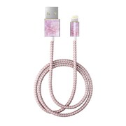MFI Lightning 充電通信用 FASHION CABLE 2M PILION PINK MARBLE IDFCL2-52