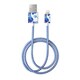 MFI Lightning 充電通信用 FASHION CABLE 2M BABY BLUE ORCHID IDFCL2-70