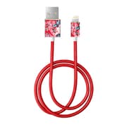MFI Lightning 充電通信用 FASHION CABLE 2M STATEMENT FLORALS IDFCL2-88