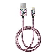 MFI Lightning 充電通信用 FASHION CABLE 1M PEONY GARDEN IDFCL-68