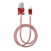 MFI Lightning 充電通信用 FASHION CABLE 1M SCARLET RED MARBLE IDFCL-71