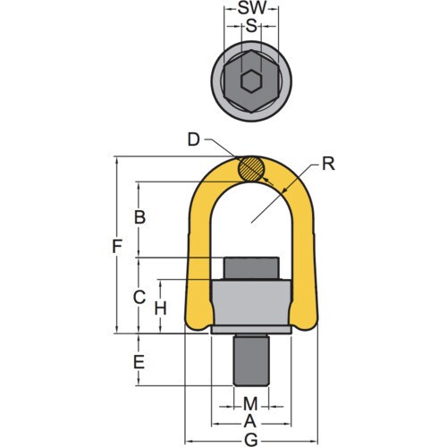 YOKE 8231015 [YOKE アンカーポイント M14 2.4t] - 生産加工用品