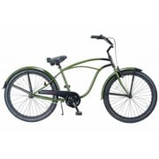 シティサイクル 26インチ シングルギア カーキ×ブラック PCH101 26Mens BLACK COMPONENTS Zero