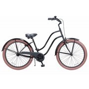 シティサイクル 26インチ シングルギア マットブラック×グロスブラック PCH101 26Ladys Black Components Cat Woman2