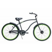 シティサイクル 26インチ メンズ シングルギア マットブラック/グリーン Type-X Mens Matte Black/Green