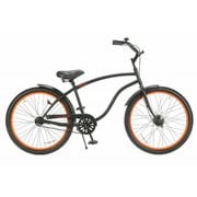 シティサイクル 26インチ メンズ シングルギア マットブラック/オレンジ Type-X Mens Matte Black/Orange