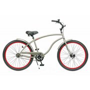 シティサイクル 26インチ メンズ シングルギア マットグレー/レッド Type-X Mens Matte Gray/Red