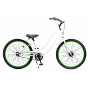 シティサイクル 26インチ レディース シングルギア グロスホワイト/グリーン Type-X Ladys Gloss White/Lime
