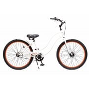 シティサイクル 26インチ レディース シングルギア グロスホワイト/オレンジ Type-X Ladys Gloss White/Orange