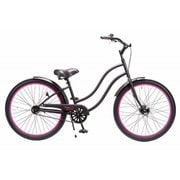 シティサイクル 26インチ レディース シングルギア マットブラック/ピンク Type-X Ladys Matte Black/Pink