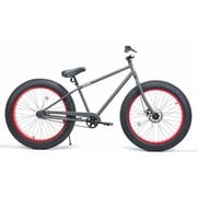 ファットバイク 26インチ 変速なし BRONX 4.0 Matte Gray/Red rim