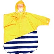 レインポンチョ キッズ 110 Yellow/Navy Border