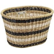 BASKET PLASTIC WOVEN BR/BK/WT