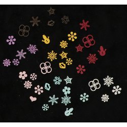 クラフトパーツ PM-3 パピエモチーフ ナチュラルホワイト・ベビーピンク・レッド・ブロンズ・エメラルドグリーン・イエロー・パープル