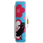 323-D [はんこケース PC黒ねこ梅子 ブルー]