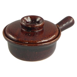 伊賀焼 伊賀土 耐熱 片手 雑炊鍋 飴釉（茶） 21553