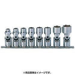 RS3440M/8 3/8”(9.5mm)SQ.6カクユニバーサルソケットレールセット8ケクミ(ミリサイズ) [ソケットビット（電動用）]