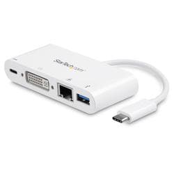 USB Type-C接続ノートパソコン用マルチポートアダプタ USB Type-C対応ドッキングステーション USB PD（Power Delivery）対応 DVI/ GbE/ USB 3.0搭載 DKT30CDVPD