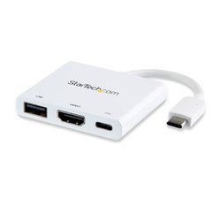 USB Type-C接続HDMIディスプレイ変換アダプタ ホワイト USB 3.0ポート 60W USB Power Delivery CDP2HDUACPW