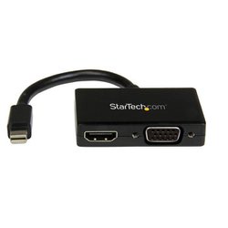 Mini DisplayPort接続トラベルアダプタ 2イン1 mini DP - VGA/HDMI変換アダプタ MDP2HDVGA