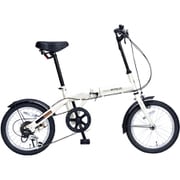 折りたたみ自転車 16インチ 6段変速 アイボリー M-103 IV