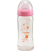 ガラス製広口哺乳瓶 250mL（ピンク）