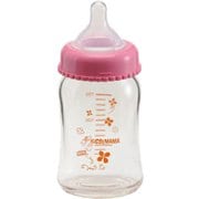 ガラス製広口哺乳瓶 150mL（ピンク）