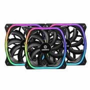 アドレッサブルRGB LED搭載 静音対応 スクエアシェイプ 120mmケースファン 3個入り+コントローラーBOX付きモデル UCSQARGB12P-BP3