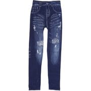 デニム風ストレッチレギンス ブルー M-L LR706680