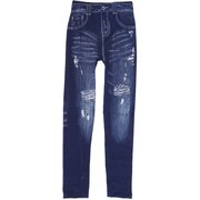 デニム風ストレッチレギンス ブルー L-LL LR706697