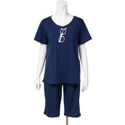 Gemmy Days メガネプリントTシャツ×パンツセット Lサイズ ネイビー LR706369