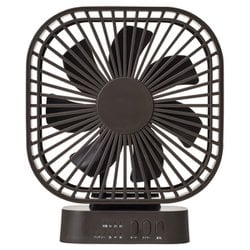 充電式 コードレスデスクファン マグネット付き ブラウン AC＆USB DF-T1915BR